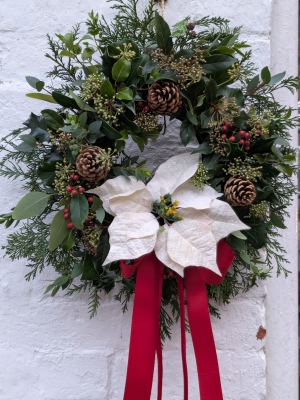 Classic poinsettia wreath