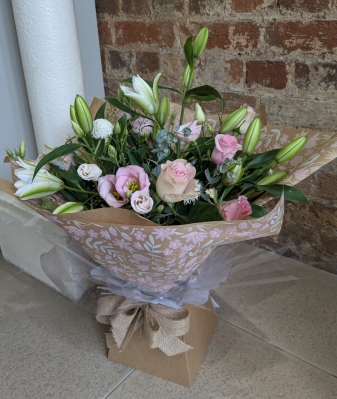 Rustic pink Handtied bouquet
