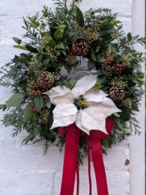 Classic poinsettia wreath