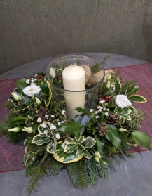 Traditional table centre with Candle